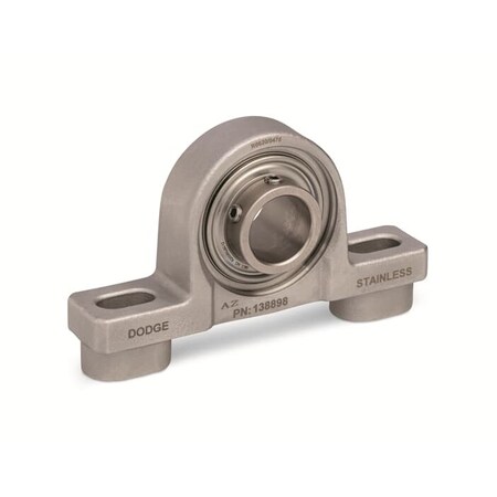 Dodge Industrial P2BSO-SCFS-30M-SHFS, Two-Bolt Pillow Block, Non-Expansion, SS, 30mm Bore Dia. 138903